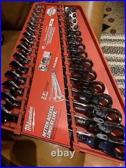 Milwaukee 48-22-9413 15Pc Flex Head Ratcheting Combination Wrench Set Sae