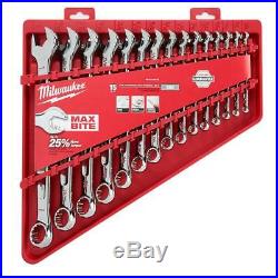 Milwaukee 48-22-9415 15-pc Combination Wrench Set SAE