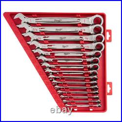 Milwaukee 48-22-9416 15 Piece Ratcheting Combination Wrench Set SAE