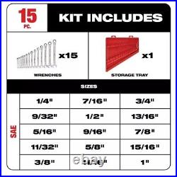 Milwaukee 48-22-9416 15pc Ratcheting Combination Wrench Set SAE