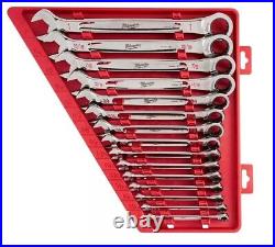 Milwaukee 48-22-9416 15pc Ratcheting Combination Wrench Set SAE