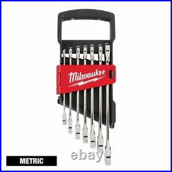 Milwaukee 48-22-9506 7Pc Ratcheting Combination Wrench Set Metric