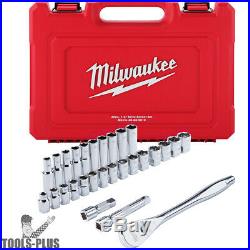 Milwaukee 48-22-9510 Ratchet & Socket Set Metric 1/2 Drive 28pc New