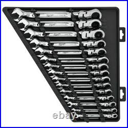 Milwaukee 48-22-9513 15-Pc Metric Flex Head Ratchet Combination Wrench Set New