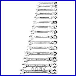 Milwaukee 48-22-9513 15pc Flex Head Ratcheting Combo Wrench Set Metric
