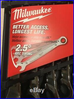 Milwaukee 48-22-9516 15pc Ratcheting Combination Wrench Set Metric NEW