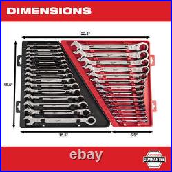 Milwaukee 48-22-9516 Durable Metric Ratcheting Combination Wrench Set 15pc