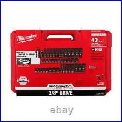 Milwaukee 49-66-7009 43pc Shockwave Impact 3/8 Drive SAE/Metric Deep Socket Set