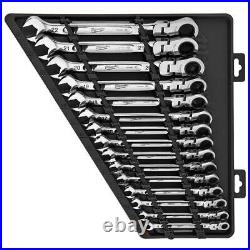 Milwaukee Combination Wrench Set Metric Flex Head Ratcheting 15Pc
