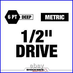 Milwaukee Impact Socket Set 1/2 in Drive Metric 6 Point Hand Tool (29-Piece)