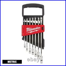 Milwaukee Ratcheting Wrench Mechanics Hand Tools 7-Pcs Set Metric Combination