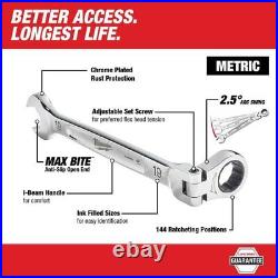 Milwaukee Tool 48-22-9513 15 Pc. Metric Flex Head Ratcheting Combination Wrench