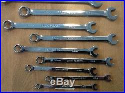 NEW CRAFTSMAN PROFESSiONAL FULLY POLiSHED SAE METRiC COMBiNATiON WRENCH SETS USA