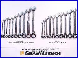NEW GEARWRENCH 20 pc STANDARD SAE & METRIC RATCHETING COMBINATION WRENCH SET