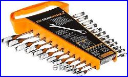 NEW GEARWRENCH Open End Ratcheting Metric Wrench Set 12 Pc Chrome 12 Point 85597