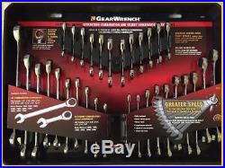NEW GearWrench 32 Pc Combination Ratcheting Wrench Case Set Stubby SAE & Metric
