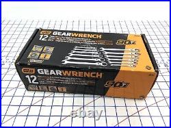 NEW GearWrench Metric 12pc 90T Tooth 12Pt Flex Ratcheting Combination Wrench Set