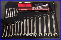 NEW Gearwrench 22 Piece Metric Combination Ratcheting Wrench Master Set 6-32mm