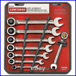 NEW NOS SEARS CRAFTSMAN 8 PiECE REVERSiBLE RATCHETiNG WRENCH SET METRiC MM 42405