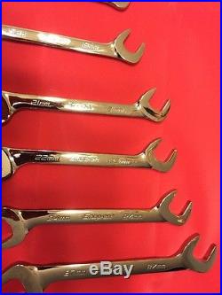 NEW SNAP-ON TOOLS 14 PIECE METRIC 4-WAY ANGLE HEAD WRENCH SET VSM814 With Kitbag
