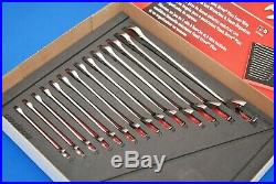 NEW Snap-On 14 Pc Metric FLANK DRIVE PLUS Four-Way Angle Head Wrench Set In FOAM