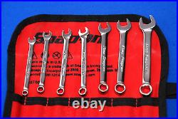 NEW Snap-On 7 Pc 6-Point Metric Flank Drive Midget Combination Wrench Set 4-9mm
