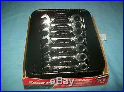NEW Snap-on 7-piece Metric Short Handle Ratcheting Wrench Set OXKRM707 Open Box