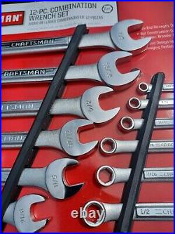 NOS Craftsman 12 pc SAE 6pt Combination Wrench Set 1/4 7/8 47236 discontinued