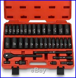 Neiko 02446A 1/2-Inch Drive Deep Impact Socket Master Set with Accessories, 3