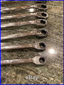 New Open Set Snap On SOXRRM707 7 Pc Ratcheting Wrench Set 10-15,17mm