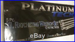 New Platinum Tools XL Ratcheting Wrench Set 5 Piece Metric 99650 Extra Long