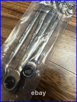 New Snap On 4 Pc Flank Plus METRIC 6-9MM Ratcheting Wrench Set SOXRM704A