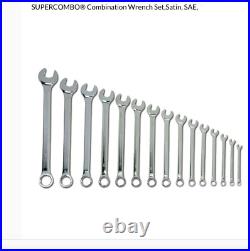 New Williams 15pc Combination Wrench Set SUPERCOMBO Non-Ratcheting, SAE