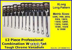 Powerbuilt 16pc Metric X-Long Pattern Combination Wrench Set