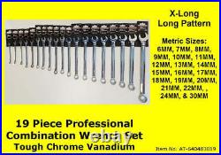 Powerbuilt 19pc Metric X-Long Pattern Combination Wrench Set 6mm-30mm
