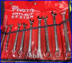 Proto 9 pc Metric Combination Wrench Set. 7 mm-15 mm. Satin Alloy Steel