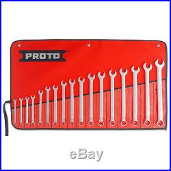 Proto J1200RM-T500 12-Point Full Polish Metric Combination Wrench Set 17pc