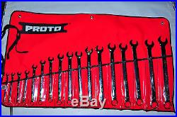 Proto J1200RM-T500 17 Piece Full Polish Metric Combination Wrench Set 7-24 MM