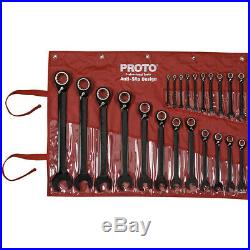 Proto JSCVM-22S 22 Piece Metric Combination Ratcheting Wrench Set New