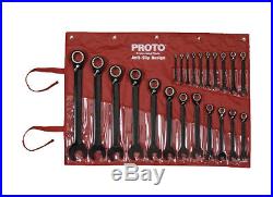 Proto Tool 22 Piece Metric Combination Ratcheting Wrench Set JSCVM-22S New