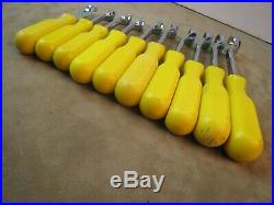 Rare! Mac Tools Bopa Metric Yellow Comfort Grip Box End Wrench Set 10mm To 19mm
