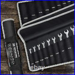 Ratcheting Combination Wrench Set, SAE & Metric, 22-piece, 1/4? To 3/4? & 6-18mm