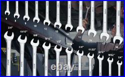 Ratcheting Wrench Set With Tool Roll 22-Piece Heavy Duty with Mirror Polish