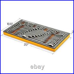 SAE/Metric Standard and Stubby Combo Ratcheting Wrench Set in EVA Tray 32-Piece