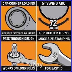 SAE/Metric Standard and Stubby Combo Ratcheting Wrench Set in EVA Tray 32-Piece