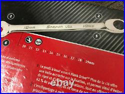 SEALED Snap On 10P METRIC Flank Drive PLUS Ratcheting Combo Wrench Set SOXRM710A
