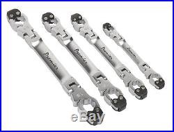 SEALEY VS0343 Flare Nut Brake Pipe Spanner Wrench Set 4pc Ratcheting 8MM 15MM