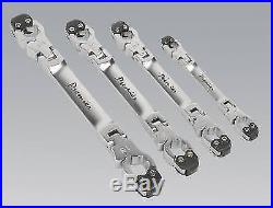 SEALEY VS0343 Flare Nut Brake Pipe Spanner Wrench Set 4pc Ratcheting 8MM 15MM
