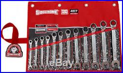 SIDCHROME 25pce PRO SERIES RATCHET RING & OPEN END METRIC & A/F SPANNER / SETS