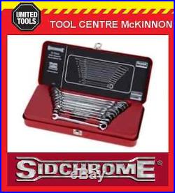 SIDCHROME SCMT22202 10pce GEARED RING & OPEN END METRIC SPANNER / WRENCH SET